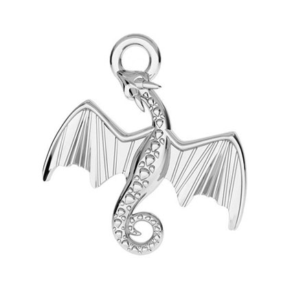 AVBeads Clip-On Charms Dragon Charm 30mm x 15mm Silver JWLCC15107