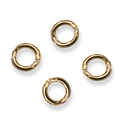 Gold Plated Twisted Wire Open Jump Rings - 8mm