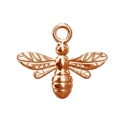 Small Shiny Rose Gold Bee Charms With Ring (2) - PRGRAT6592WR – Glamour  Girl Beads