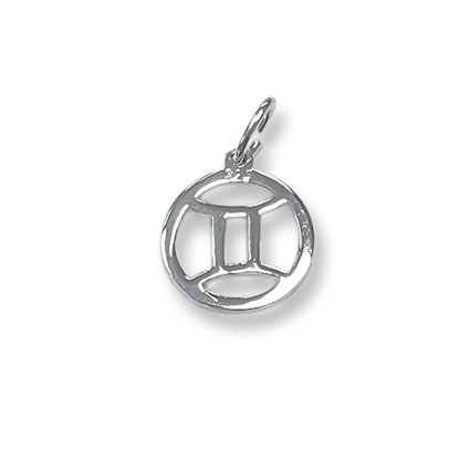 12mm Gemini Zodiac Charm Sterling Silver