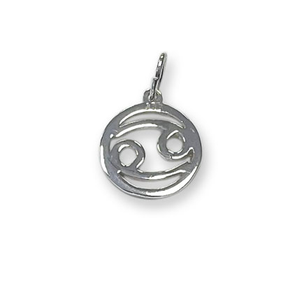 12mm Cancer Zodiac Charm Sterling Silver