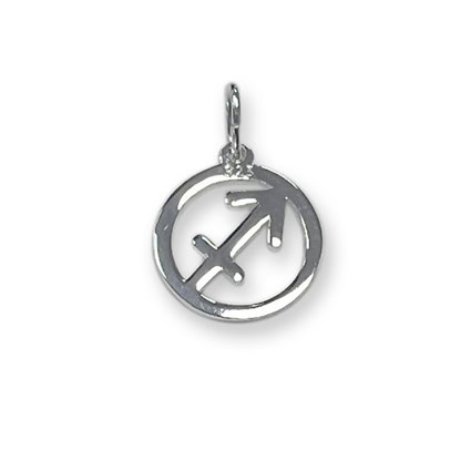 12mm Sagittarius Zodiac Charm Sterling Silver