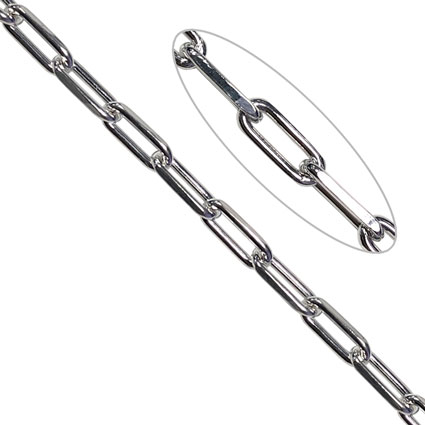 Diamond Cut Long Link Cable 100 Chain Sterling Silver
