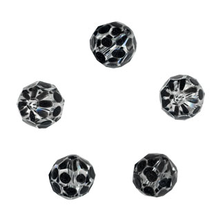 10mm Hand Painted Facet Glass Beads Black