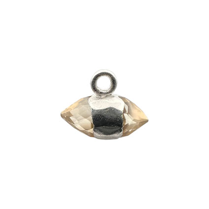 10mm Double Point Citrine Charm Sterling Silver