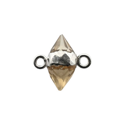 10mm Double Point Citrine Connector Sterling Silver