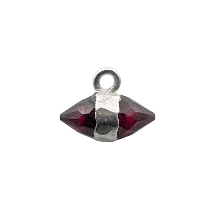 10mm Double Point Garnet Charm Sterling Silver