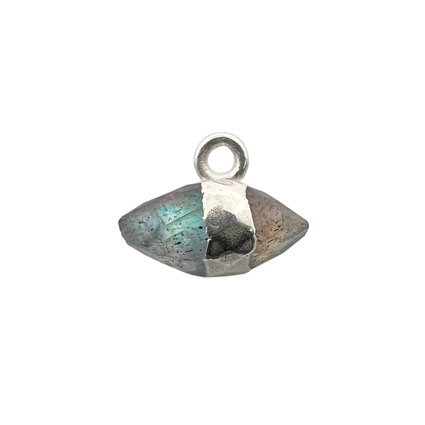 10mm Double Point Labradorite Charm Sterling Silver