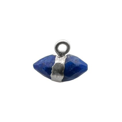 10mm Double Point Lapis Lazuli Charm Sterling Silver