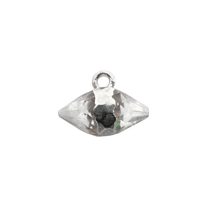 10mm Double Point Rock Crystal Charm Sterling Silver