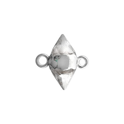 10mm Double Point Rock Crystal Connector Sterling Silver
