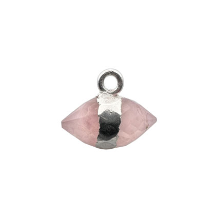10mm Double Point Rose Quartz Charm Sterling Silver