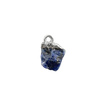 10mm Mini Raw Lapis Lazuli Gemstone Charm 925 Silver