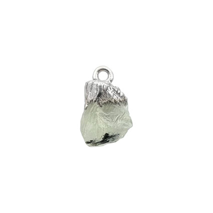 10mm Mini Raw Prehnite Gemstone Charm 925 Silver