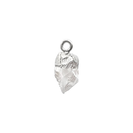 10mm Mini Raw Rock Crystal Gemstone Charm 925 Silver