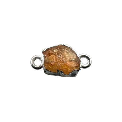 10mm Mini Raw Citrine Connector 925 Silver