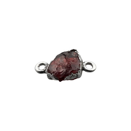 10mm Mini Raw Garnet Connector 925 Silver