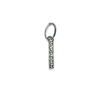 10mm Alphabet Charms w/CZ St.Silver Letter I