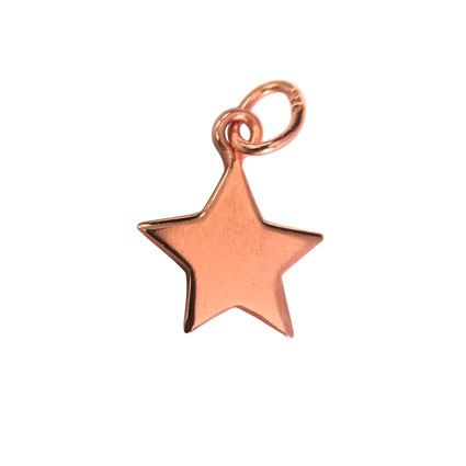 10mm Flat Star Charm St Silver 18k ROSE Gold Plated