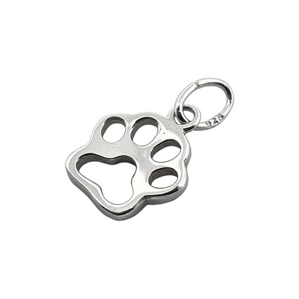 10mm Open Paw Charm Sterling Silver