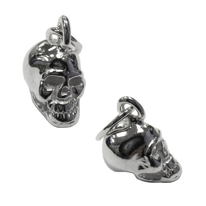10mm Skull Charm Sterling Silver