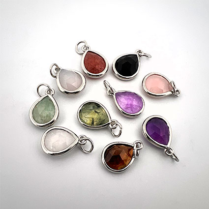 10x14mm Facet Drop Gemstone Pendant Mix RP