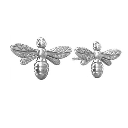 10mm Bee Ear Studs Sterling Silver