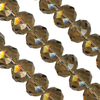 8x10mm Facet Rondelle Glass Beads: Blk.Diamond