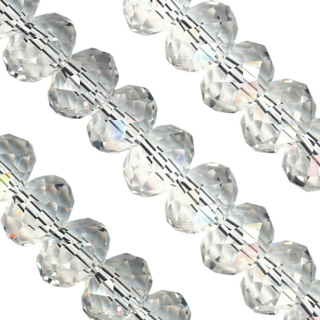 8x10mm Facet Rondelle Glass Beads: Crystal