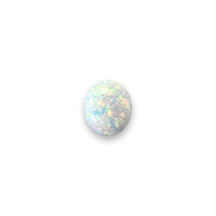 10x8mm Lab-Grown Opal Cabochons: White Opal