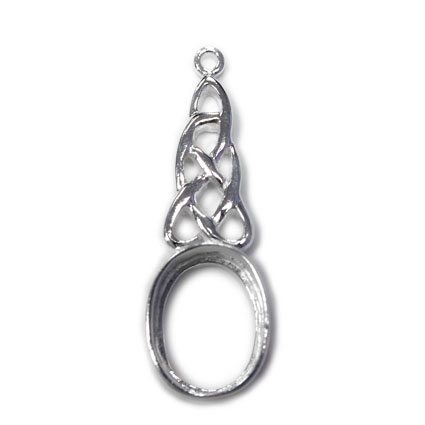 10x8mm Celtic Pendant Setting Sterling Silver