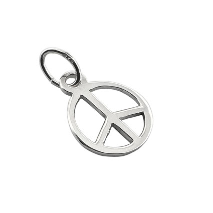 11mm Peace Sign Charm Sterling Silver