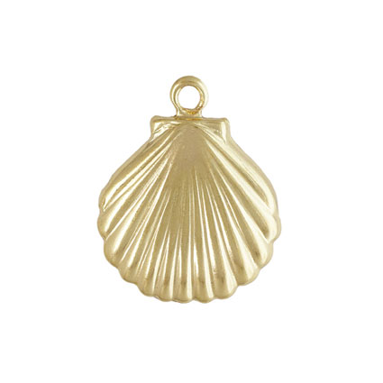 11mm Clam Shell Charm Gold Filled