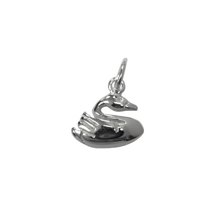 11mm Swan Charm Sterling Silver