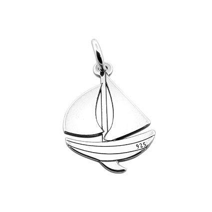 17mm Sailboat Charm Sterling Silver