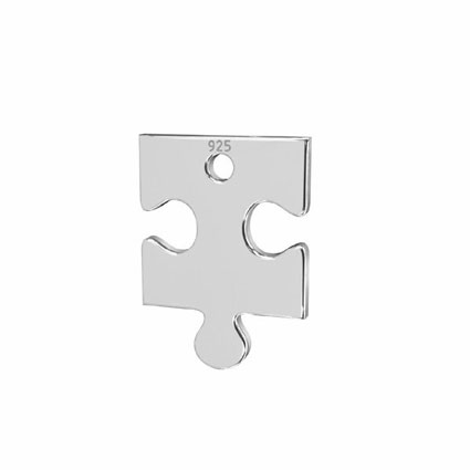 11mm Puzzle Charm Sterling Silver