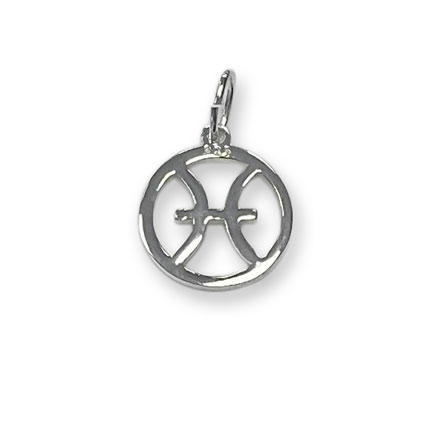 12mm Pisces Zodiac Charm Sterling Silver
