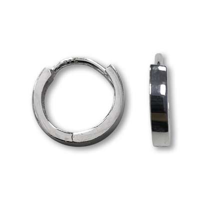 12.5x2.5mm Plain Huggie Earring Sterling Silver
