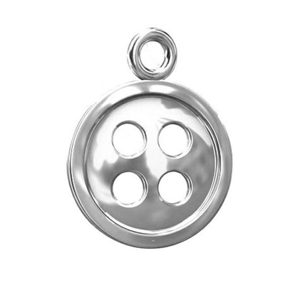 12mm Button Charm Sterling Silver