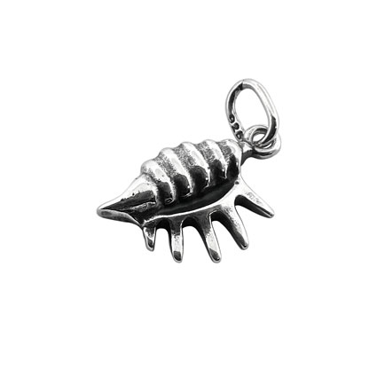 12mm Conch Shell Charm Ant.Sterling Silver