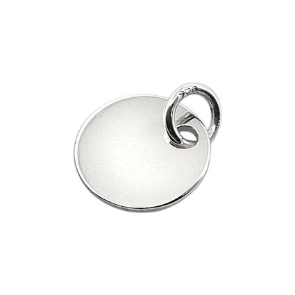 12mm Disc Tag (0.8mm) w/closed ring Sterling Silver