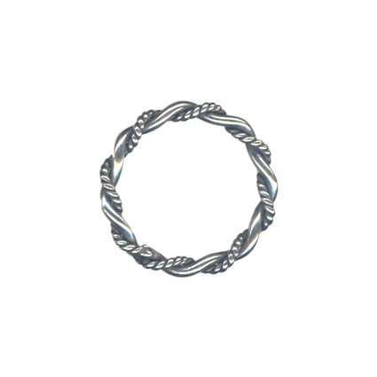 12mm Twist Rope Round Link Antq.Sterling Silver