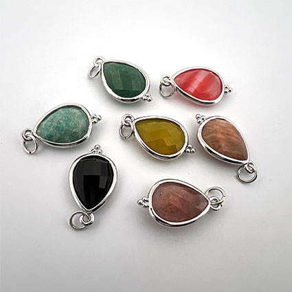 12x21mm Facet Drop Gemstone Pendant Mix RP