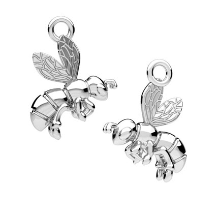 13mm 3D Bee Charm Sterling Silver
