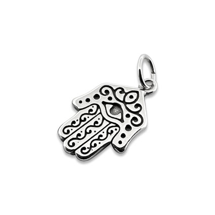 13mm Hamsa Charm Sterling Silver