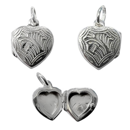 13mm Heart Locket Sterling Silver