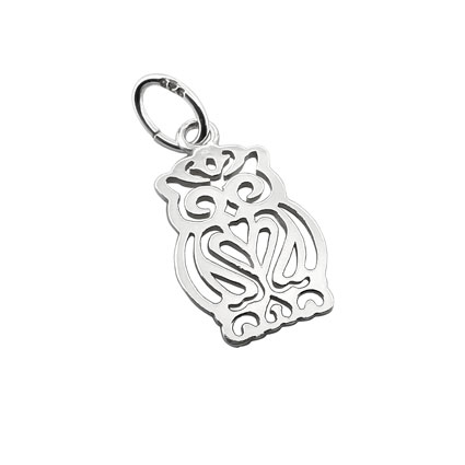 13mm Open Owl Sterling Silver Charm