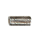 13x6mm Tube w/circles Beads Antq. Silver