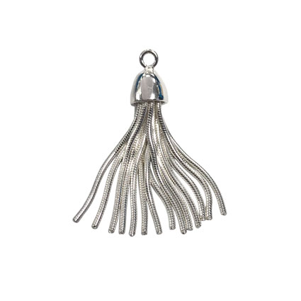 25mm 14 Row Snakechain Tassel Sterling Silver
