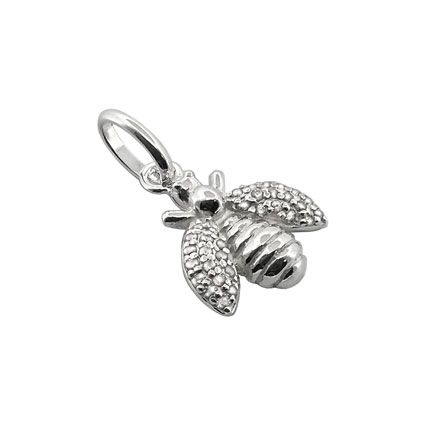 14mm CZ Bee Pendant Sterling Silver